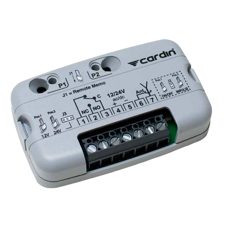 Mini récepteur 1 canal 433MHz (12/24Vac-dc)