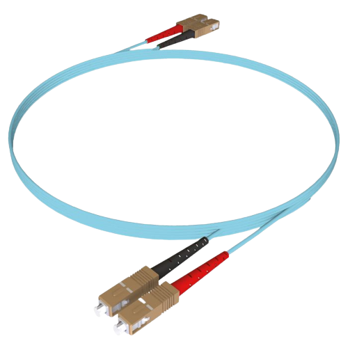 JARRETIERE OPTIQUE OM3 SC VERS SC Duplex 2m BLEU