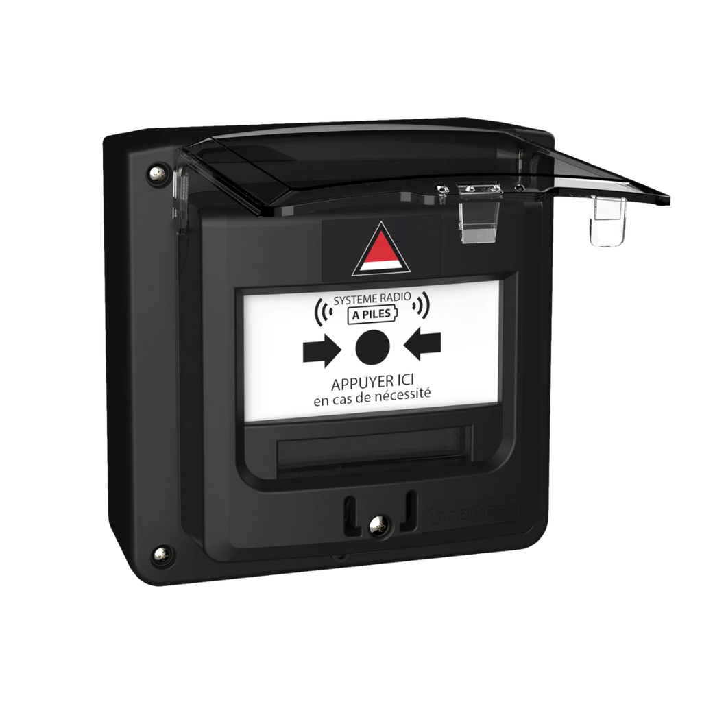 Boitier Menace (BM) noir à piles Radio Adressable Etanche + Capot G2 NFS61-942
