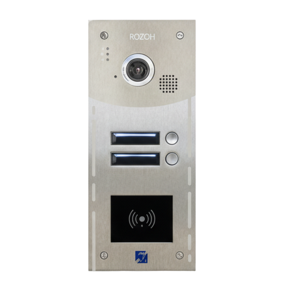 Interphone Vidéo 2 boutons avec lecteur de badges mains-libres 