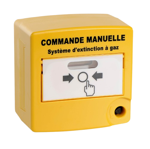 Déclencheur manuel double action jaune "commande extinction"  (HO-DMJ10070)