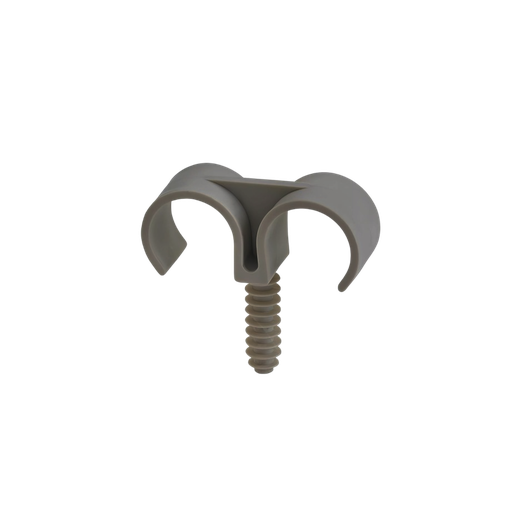 [TLAP25D] SACHET DE 100 ACCROCHES DOUBLE POUR TUBE IRO DE 25MM GRIS