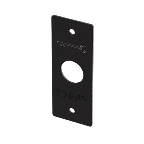 [PBP19_4-N] Plaque INOXétroite noire - pictos clé + marquage braille