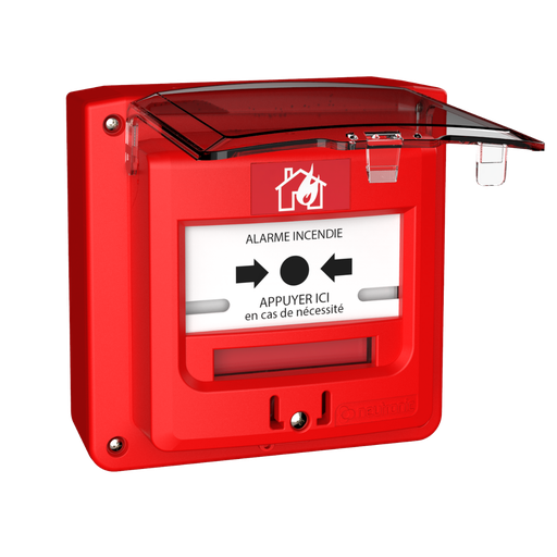 [TZ4DME] Déclencheur Manuel rouge Type 4 à piles Radio Adressable Connecté Etanche + capot