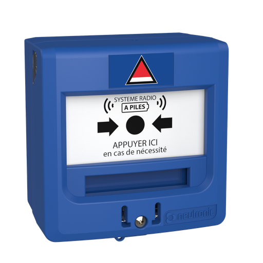 [TZ5DM-B] Déclencheur Manuel (DM) bleu Risque Majeur à piles Radio Adressable Connecté