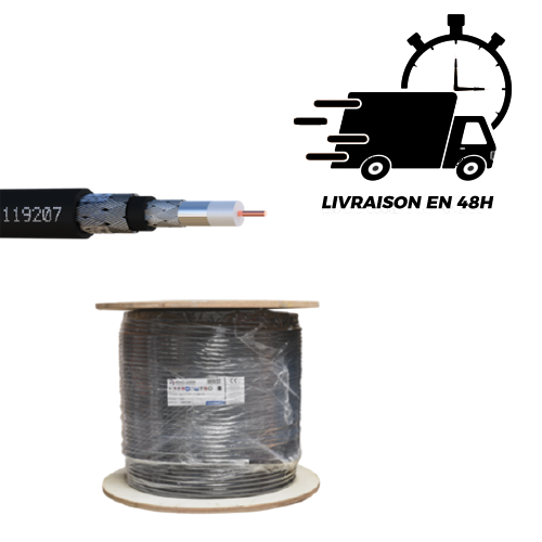 [119207-W5] CABLE COAXIAL - 500M - BOBINE BOIS