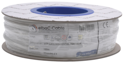 [250504-C1] CABLE RESEAU UTP CAT6 RESIDENTIEL 100M BLANC  (UTP-C6R/C1)
