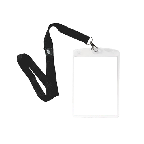 [25046] Porte badge rigide avec zip tour de cou Par lot de 10 