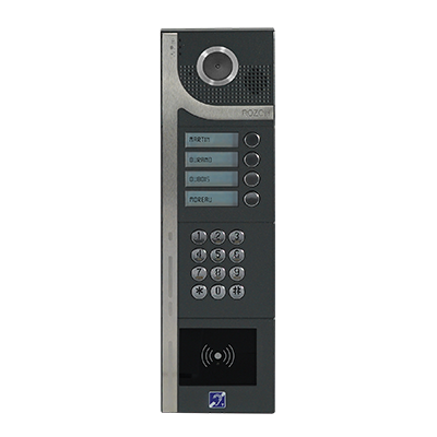 [R202-1012] Interphone Vidéo 12 boutons avec clavier codé + lecteur de badges mains-libres 