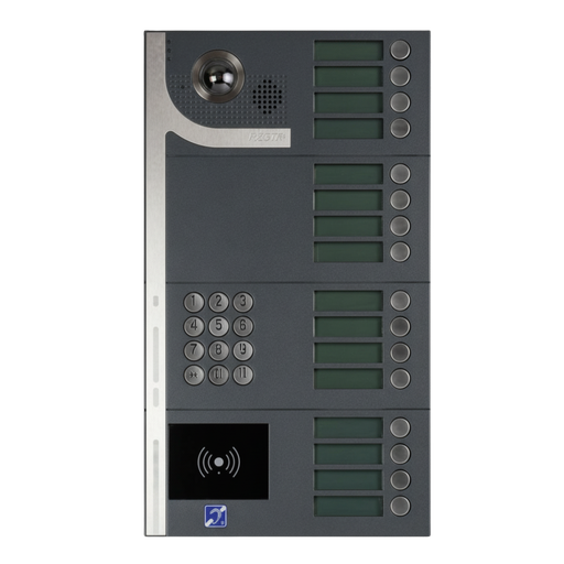 [R202-1016] Interphone Vidéo 16 boutons avec clavier codé + lecteur de badges mains-libres 