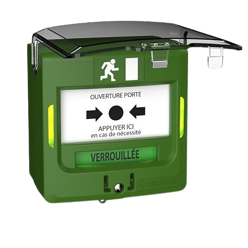 [5713V3C] DM étanche 1 contact en saillie + CAPOT VERT  (NEU-5713V3C)