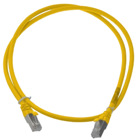 [261647-X001] CORDON S/FTP CAT6A AWG26 LSZH JAUNE 01M Cordon 1 PC 1m